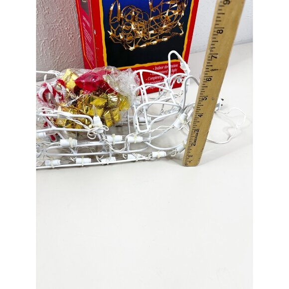 VTG 13"Wire Lighted Sleigh 35 White Lights Christmas Decor Works! New Old Stock - Picture 3 of 4